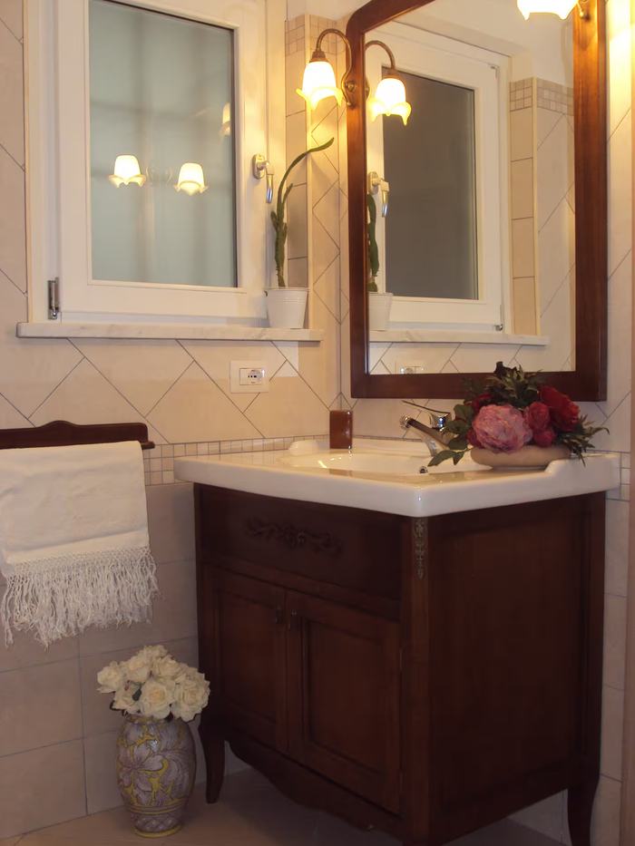 Bathroom with period wooden vanity