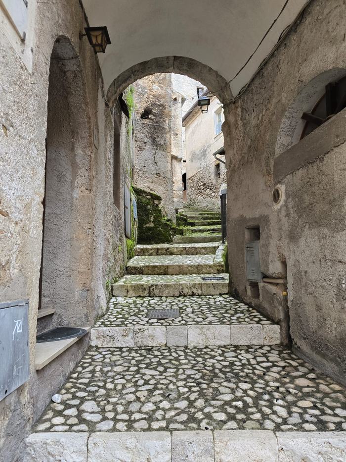 Village staircase among the stones