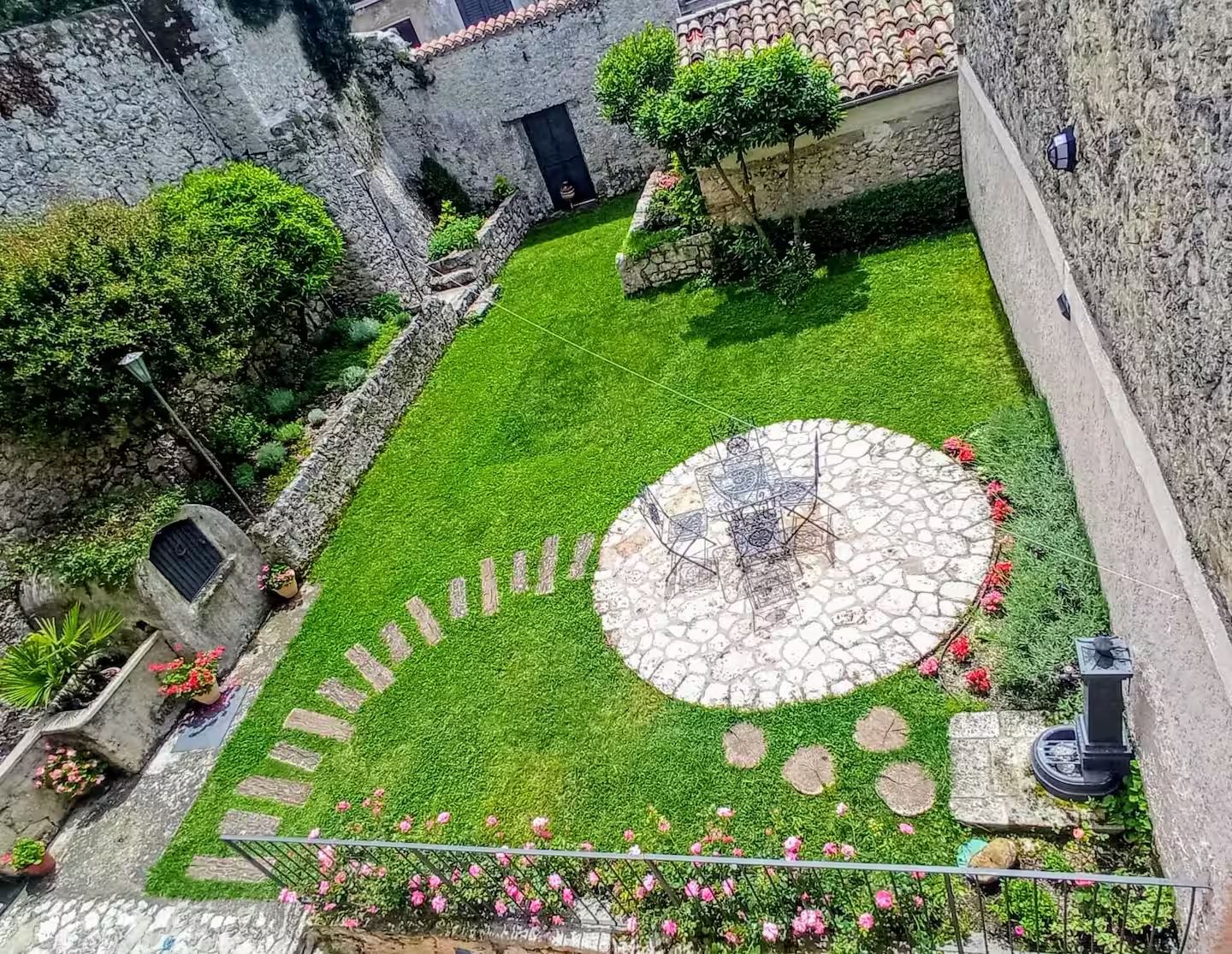 View of the patio from above