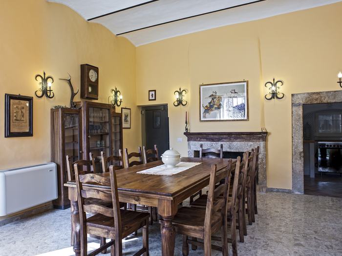 The large living room with fireplace